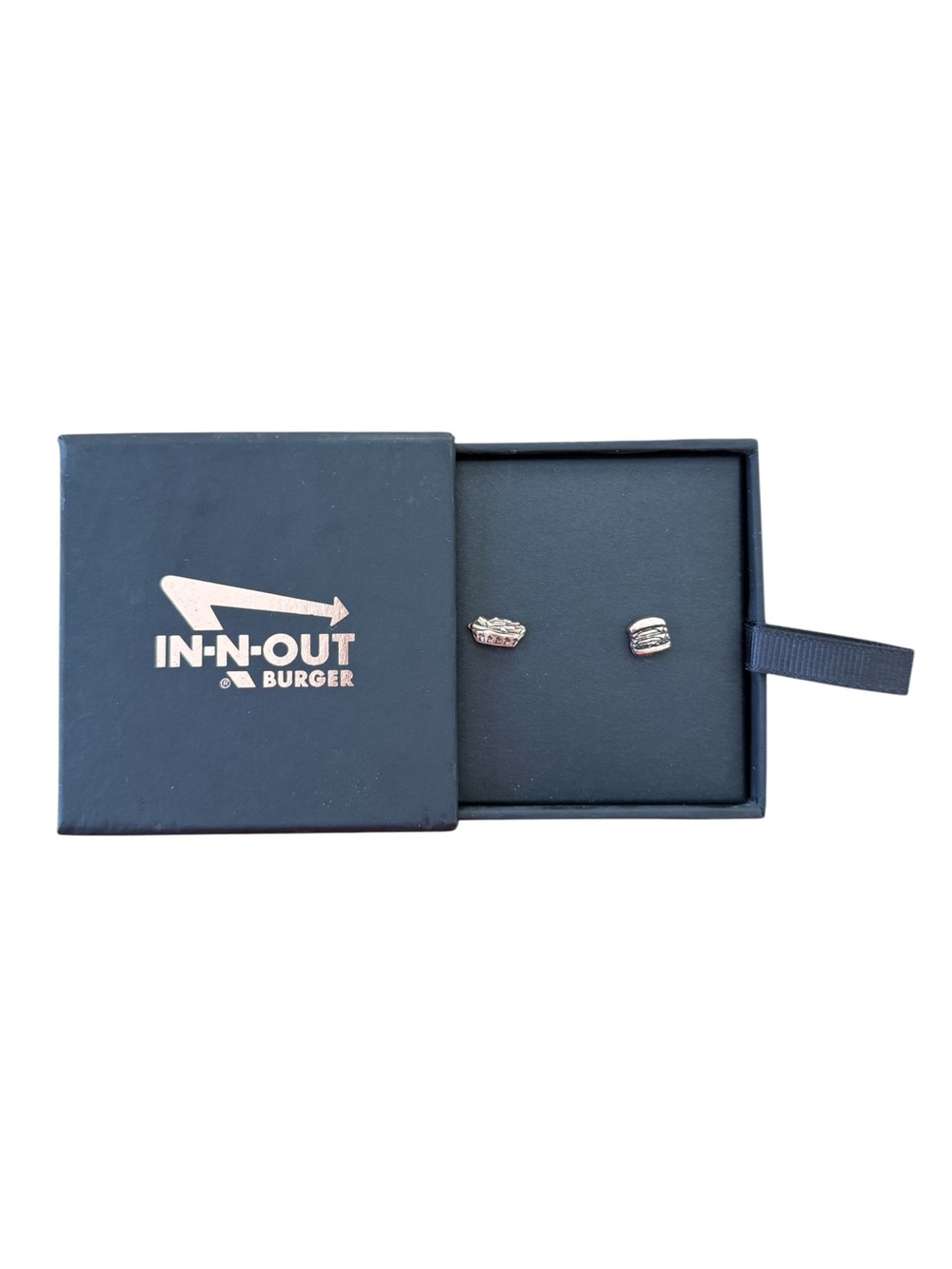 Rare In-N-Out Burger Alex and Ani Fries Burger Stud Earrings Employee Exclusive